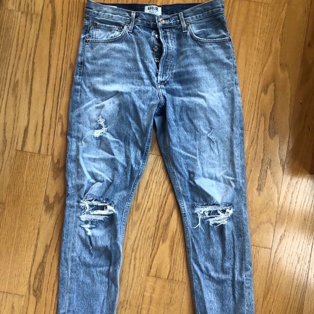 Agolde distressed high rise jeans 28